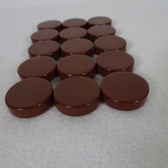 Vintage Backgammon Game Pieces / Chips Lot of 15 Brown 1.25" Diameter - Picture 5 of 7